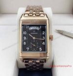 Swiss Knockoff Jaeger LeCoultre Cheapest Watch -Reverso Ladies Rose Gold Black Dial